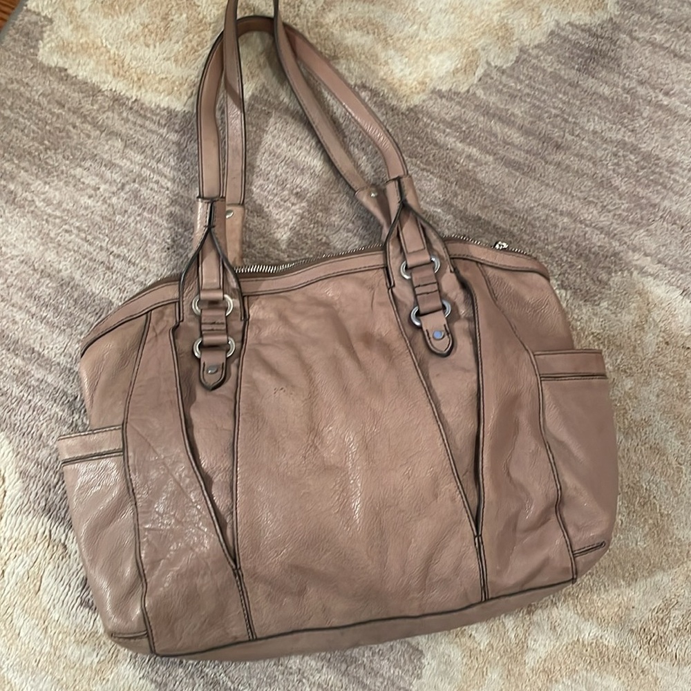 Perlina Brown Leather Tote Bag